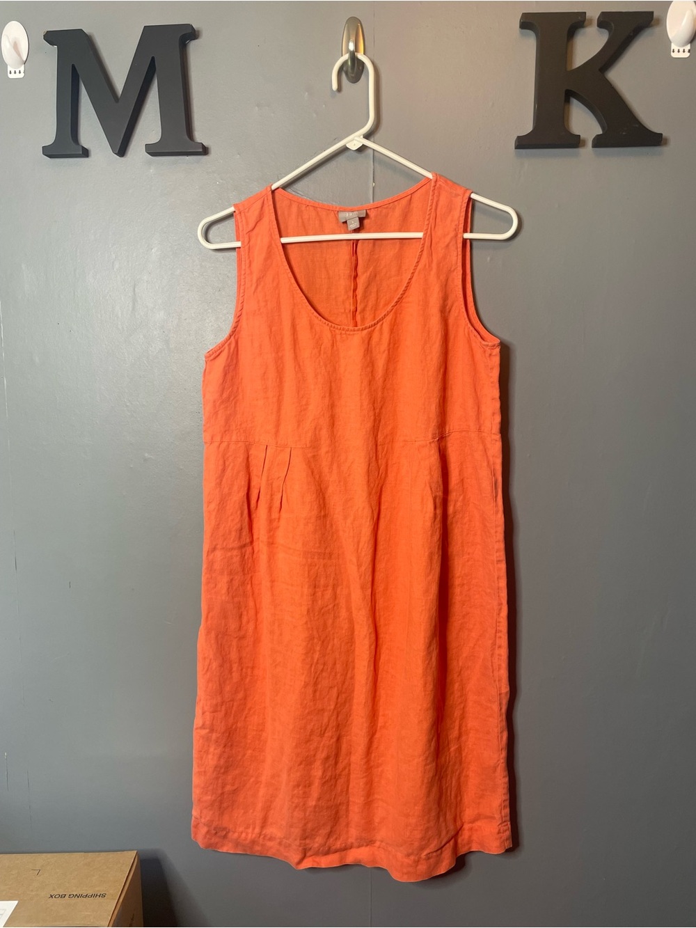 J.Jill Linen Sleeveless Dress Orange Size Small